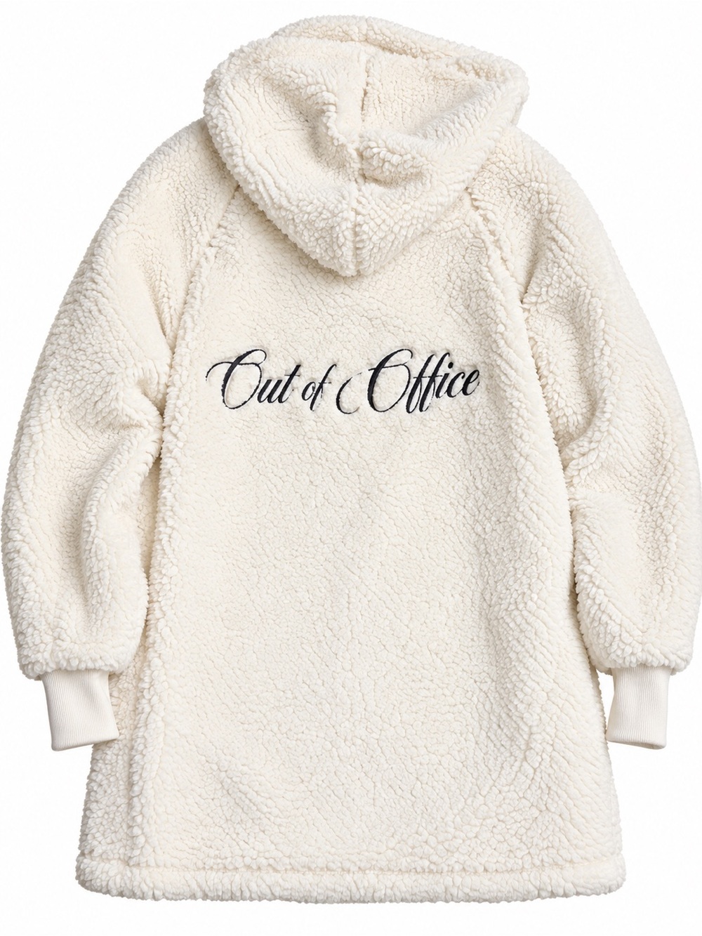 Cream 'Out of Office' Sherpa Hoodie Dress